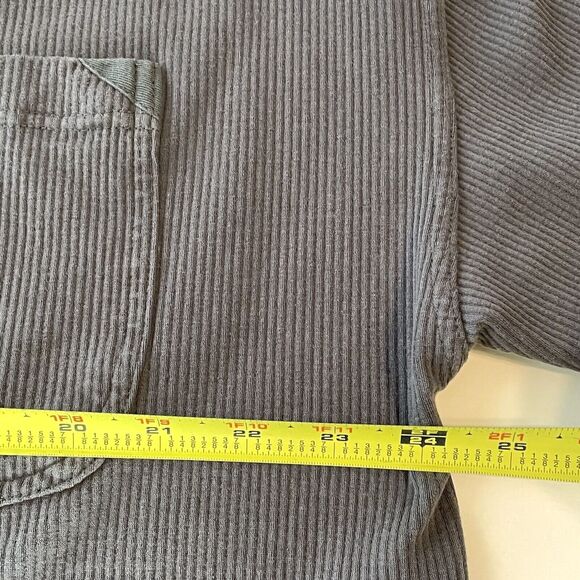 FREE PEOPLE MOVEMENT Gray Ribbed Corduroy Oversized XS Hi-Lo Shirt - Picture 9 of 10